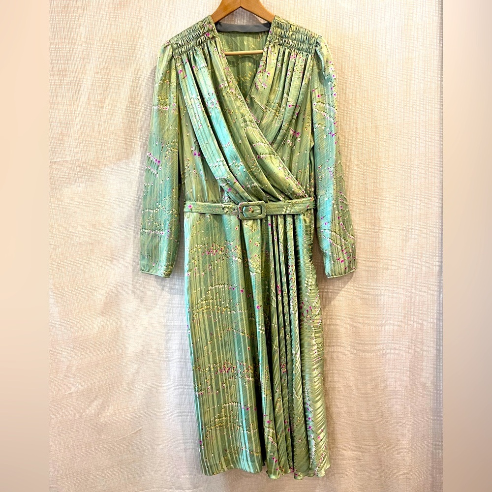 Vintage 80s Floral Haute Couture Dress Jugoexport by Mirjana Maric Yugoslavian
